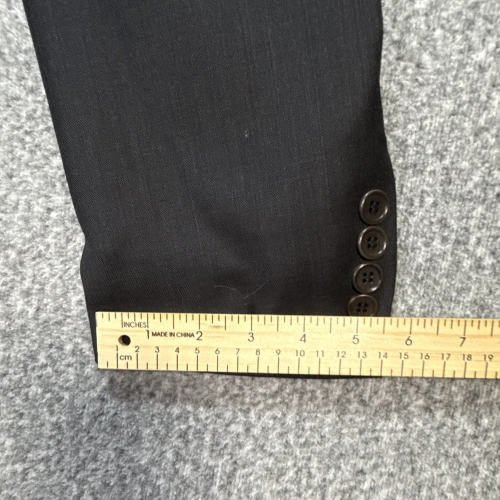 EGARA Black Slim Fit 2pc Worsted Wool Suit Made in Italy 39R/39W